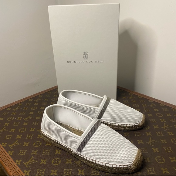 BRUNELLO CUCINELLI Leather Monili White Espadrilles SZ US 7, 9, 9.5 - Picture 2 of 8
